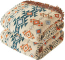 Boho Throw Blanket for Couch Sofa Bed, 100% Cotton Woven Quilt with Tassel 90”x98”, Super Soft Muslin Blanket with Patchwork Printed, Decorative Reversible Bed Blanket/Cover for All Seasons by CozyNest Decor
