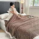 UKELER Sherpa Bed Blanket 80 × 90 inch, Ultra Soft Queen Size Throw Blankets for All Season, 470 GSM Cozy Plush Striped Fleece Blanket for Bedroom Living Room Dorm Hostel Sofa Camping, Coffee by CozyNest Decor