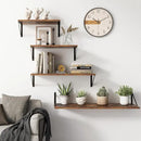 18"W x10"D Floating Shelves, Farmhouse Wall Shelves Home Decor Shelf, Deep Bathroom Shelves with Bracket, 10 Inch Deep Wall Shelf for Living Room, Kitchen, Bedroom, Rustic Brown, Set of 2 by CozyNest Decor