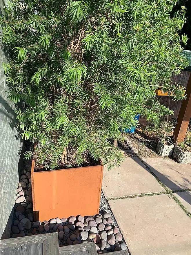 Corten Steel Planter Box Metal Square Planters Steel Large Planter Outdoor Tall Plant Durable Antique Detached for Commercial Residential Patio Deck and Backyard 26 Inch, photo 8 of 10