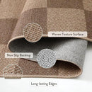 Lahome Checkered Easy Jute Living Room Rugs, 5x7 Large Dining Room Office Carpet Farmhouse Washable Area Rug, Checkerboard Neutral Non Slip Indoor Outdoor Carpet for Bedroom Entry Patio by CozyNest Decor