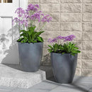QCQHDU Plant Pots Set of 2 Pack,10 Inch Plant Pot for Indoor and Outdoor Plants with Drainage Hole,Flower Pots Modern Decorative Planter for Garden Plants (Dark Grey) by GreenHaven Gardens