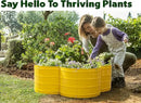 Galvanized Raised Garden Beds Outdoor // 3×3×1 ft Planter Raised Beds for Gardening, Vegetables, Flowers // Large Metal Garden Box (Yellow) // Patented Tool-Free Design by GreenHaven Gardens