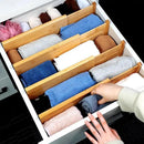 Utoplike Bamboo Dresser Drawer Dividers, 4'' High Adjustable Drawer Organizers for Clothing, Spring Loaded, Works in Kitchen, Bathroom, Bedroom, Drawer, Desk, 4 pcs by CozyNest Decor