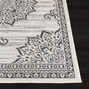 CAMILSON Outdoor Rug, 8x10 Medallion White Black Modern Area Rugs for Indoor and Outdoor Patios, Kitchen and Hallway Mats, Washable Porch Deck Outside Carpet (Medallion White, 8 x 10) by GreenHaven Gardens