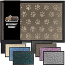 GORILLA GRIP 100% Waterproof All-Season WeatherMax Doormat US Designed Natural Rubber, Stain and Fade Resistant, Low Profile Indoor Outdoor Door Mats, Easy Clean Patio Mat, 17x29, Tan Pawprints by CozyNest Decor