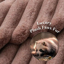 Amélie Home Faux Fur Throw Blanket for Couch, Ultra Cozy Fuzzy Fluffy Fur Luxurious Soft Striped Plush Gift Blankets for Family Sofa Chair Bed Living Room Bedroom, 60"x80", Ionic Fox Brown by CozyNest Decor