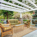 GENIMO Outdoor Rug Waterproof 6'x9' for Patio, Foldable Reversible Plastic Straw Carpet for Travel Trailers, Outside Area Mat for Rv, Deck, Picnic, Porch, Camper, Balcony, Beach, Brown & Beige by CozyNest Decor
