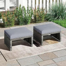 Tangkula 2 Pieces Patio PE Rattan Ottomans, Multipurpose Outdoor Footstool Footrest Additional Seating Side Table with Soft Zippered Cushions for Deck, Garden, and Yard (Gray) by CozyNest Decor