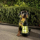 Garden Dog Statues Outdoor Decor, 10.6" Solar Light Dog Statue with Lantern, Puppy Solar Dog Figurine Sculpture for Outdoor Gardens Patio, Lawn, Yard, Housewarming Ornament Gift by GreenHaven Gardens