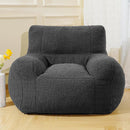 Giant Bean Bag Chair, Lambswool Bean Bag Chair for Adults, Soft Bean Bag High-Density Foam Filled, Grey Comfortable Been Bag for Bedroom, Playroom. by CozyNest Decor