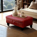 Ottoman Rectangular Storage Ottoman Bench, Faux Leather Footrest, Coffee Table, Stool Footstool with Hinged Lid for Living Room, Bedroom, Entryway, Red, 28.5"x19"x17.5" by CozyNest Decor