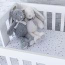 Ely's & Co. Patent Pending Waterproof Pack n Play│Mini Crib Sheet 2-Pack Set for Baby Boy or Baby Girl - 100% Combed Jersey Knit Cotton Sheets with Eco-Friendly Waterproof Lining — Grey Stars by TinyTreasures Baby Boutique