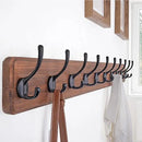 SKOLOO Rustic Wall Mounted Coat Rack, Case of 2, Pine Solid Wood Coat Hook Hanger - 10 Hooks for Hanging Clothes Robes Towels Coats by CozyNest Decor