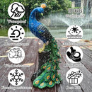 Solar Garden Decor Peacock Statues with Succulent LED Lights,Peacock Figurine Lights Outdoor Decorations for Yard Lawn Patio Balcony Whimsical Art Outside,Gifts for Mom Grandma Women by CozyNest Decor