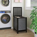 SMIBUY Double Laundry Hamper with Lid, 120L Bamboo Laundry Basket with Removable Liner Bag, 2-Section Clothes Divider Laundry Sorter for Laundry Room, Bathroom, Bedroom (Black) by CozyNest Decor
