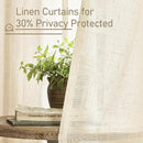 LAMIT Short Window Linen Curtains 36 Inch Length 2 Panels, Beige Light Filtering Panels Bronze Grommet Neutral Drapes for Bathroom/Loft Room, 34 x 36 Inch by CozyNest Decor
