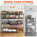 REIBII 85.7"H Storage Shelves 2998LBS Metal Shelving Units with Wheels&Feet, 5 Tier Garage Shelving Heavy Duty Adjustable Wire Shelf for Pantry Garage Commercial Industrials, 85.7"H X 55.5"W X 24.2"D by CozyNest Decor