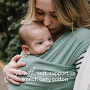 Boba Baby Wrap Carrier – Original Baby Sling Carrier for Newborns (7–35 lbs), Soft, Secure, Hands-Free & Ergonomic, Ideal for Comfortable Bonding, New Parents (Sage Green) by TinyTreasures Baby Boutique
