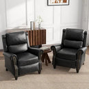 UIXE Pushback Recliner Chairs Set of 2, PU Leather Armchair Push Back Accent Chair, Rivet Trim Club Chair Home Theater Overstuffed Single Sofa Reading Seat for Living Room, Black by CozyNest Decor