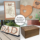 Dad Gifts from Son - Custom Engraved Wooden Box with Kids Names, Unique First Father's Day Gift Ideas, Customized Gifts for Dad for Christmas, Papa Grandpa Gift Fathers Day from Grandkids 11x8x4.75 in by TinyTreasures Baby Boutique