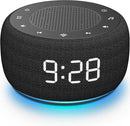 Buffbee Sound Machine & Alarm Clock 2-in-1, 0-100% Clock Face Brightness, Bottom Colored Light, Sleep Timer, Precise 30-Level Volume Control White Noise Machine by TinyTreasures Baby Boutique