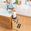ECR4Kids Reach-Up Step Stool with Handles, Kids Furniture, Natural by TinyTreasures Baby Boutique