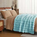JELLYMONI Faux Fur Throw Blanket, Blue Cozy Plush Bubble Bed Blanket, Thick and Warm, King (108" x 90") by CozyNest Decor