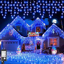 Christmas Icicle Lights Outdoor, 66ft 640 LED Icicle Lights for Outside with 8 Modes Timers, Waterproof Plug in Connectable Twinkle Light for Indoor Window Patio Yard Wedding Decorations, Blue by GreenHaven Gardens