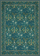Joydeco Washable Area Rugs 5x7, Boho Floral Dining Room Rug Non Slip, Soft Low-Pile Botanical Forest Indoor Floor Throw Carpet for Living Home Office Playroom Foyer, Dark Blue by TinyTreasures Baby Boutique