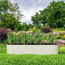 Raised Garden Bed Kit 8×2×1.4 FT Magnesium-Aluminum-Zinc Stainless Steel Metal Planter Box for Planting Outdoor Plants Vegetables (Beige) by CozyNest Decor