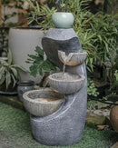 20" H Outdoor Water Fountain, Modern Outdoor Garden Fountains with LED Lighted for Garden, Patio, Deck, Backyard and Home Art Decor