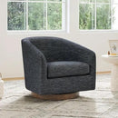 CHITA Swivel Accent Chair Set of 2, FSC Certified Upholstered Fabric Barrel Chair for Living Room, Fully Assembled, Midnight by CozyNest Decor