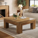 Tribesigns 39.4-Inch Square Coffee Table for Living Room, Farmhouse All MDF Accent Center Cocktail Table with Sturdy Wooden Legs, Easy Assembly, Rustic Brown by CozyNest Decor