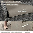 3 PCS Patio Furniture Set - Mixed Grey Wicker Swivel Rocking Chair Set with Side Table by GreenHaven Gardens