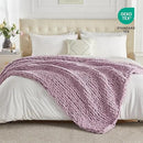 Carriediosa Chunky Knit Throw Blanket 50" X 60", 100% Hand Made Large Chenille Loop Yarn Soft Fluffy Throws for Couch Sofa Bed, Big Crochet Cozy Heavy Thick Cable Woven Blankets, Purple by CozyNest Decor