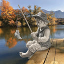 Design Toscano Frederic the Little Fisherman of Avignon Boy Fishing Garden Statue, 15 Inch Tall, Cast Stone Resin, Two Tone Stone Finish by GreenHaven Gardens