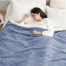 Snuggle Sac Oversized Blue Reversible Super Soft Blanket Twin XL Size for Bed and Sofa, Heather Blue, 66x90 inches by TinyTreasures Baby Boutique