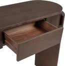 55" Sofa Table with Oval Top and 2 Drawers, Entryway Console Table with Fluted Design for Hallway,Foyer,Entry and Living Room (Fully Assembled-Espresso) by CozyNest Decor