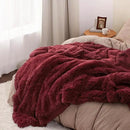 Bedsure GentleSoft Fluffy Burgundy Red Blankets Queen Size for Bed, Thick Sherpa Faux Fur Fleece Fuzzy Plush Winter Warm Soft Full Queen Blankets, Bedroom Decor Red Cozy Gifts for Women Men, 90x90 by CozyNest Decor