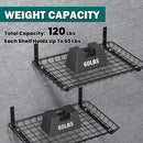EVERHANGER Garage Wall Shelves 12x18 Inch, Wall Mounted Storage Shelf, Metal Shelf Rack, Heavy-Duty Shelf Organizer 2 Pack, Black by GreenHaven Gardens