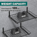 EVERHANGER Garage Wall Shelves 12x18 Inch, Wall Mounted Storage Shelf, Metal Shelf Rack, Heavy-Duty Shelf Organizer 2 Pack, Black by CozyNest Decor