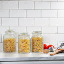 Le'raze Food Storage Containers with Airtight Lids - Retro Design - Pantry Organization, Glass Canisters Storage for Cookies, Tea, Sugar, Candy Jars, Sugar Packet, Set of 3 by CozyNest Decor