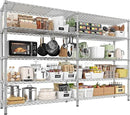 REIBII 70" W Wire Shelving Load 1500LBS, Metal Shelving 5-Tier Storage Shelves Metal Shelves for Storage Adjustable Shelving Rack for Pantry Kitchen Commercial School 70" W*15.8" D*72.4" H,Chrome by CozyNest Decor