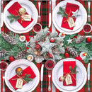 Christmas Placemats Set of 6 Red and Green Plaid Plastic Table Mats Recyclable Place Mats Washable Farmhouse Holiday Table Decoration for Indoor Outdoor Christmas Party Kitchen Dining by CozyNest Decor