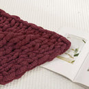 WESHIONGOO Chunky Knit Blanket Throw 40"×40" Knitted Throw Blankets for Couch Bed Fluffy Soft Blanket with Jumbo Chenille Yarn Thick 100% Handmade (Burgundy Red) by CozyNest Decor