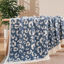 NEXHOME PRO Leopard Soft Blanket, Fuzzy Throw Blanket for Couch Bed Sofa Picnic, Knit Blankets for Women Gifts Blue 50 x 60 inches by TinyTreasures Baby Boutique