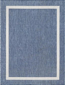 Bordered Outdoor Rug 5x7 Washable Outside Carpet for Indoor Patio Porch Waterproof Easy Cleaning Non Shedding Area Rugs Blue 5 x 7 by CozyNest Decor