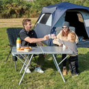 EVER ADVANCED Large Camping Table for 4-6 Person, Portable Folding Aluminum Table with Carrying Handle, Suitable for BBQ, Picnic, Camping and Indoor Use, Support up to 130LBS, Silver by GreenHaven Gardens