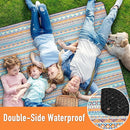 PY SUPER MODE Picnic Blankets Extra Large, Waterproof Foldable Outdoor Beach Blanket Oversized 83x79” Sandproof, 3-Layer Picnic Mat for Camping, Hiking, Travel, Park, Concerts(Orange Boho) by TinyTreasures Baby Boutique